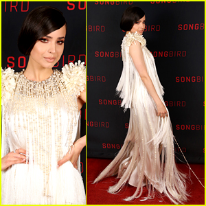 Sofia Carson Stuns in Prada For Private Premiere of Her New Movie ‘Songbird’