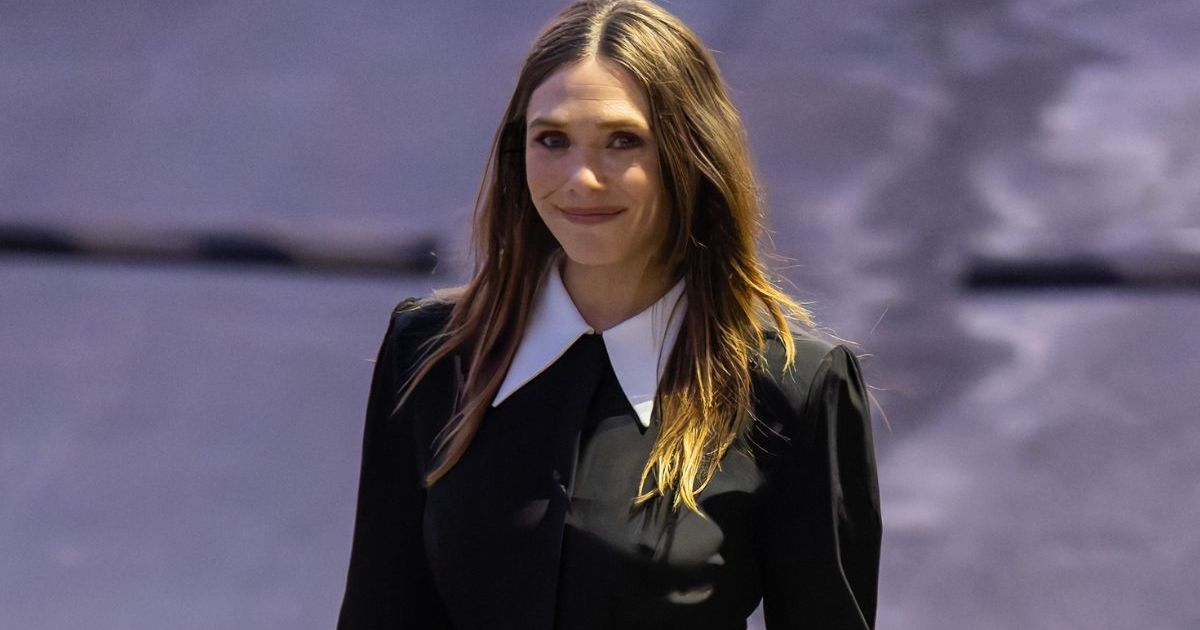 Elizabeth Olsen Adds Edge to Versace LBD With Oversized Shoulders