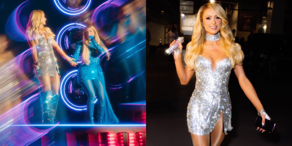 Paris Hilton Dazzles Alongside Meghan Trainor During Surprise ‘Timeless Tour’ Appearance | Meghan Trainor, Music, Paris Hilton | Just Jared: Celebrity News and Gossip