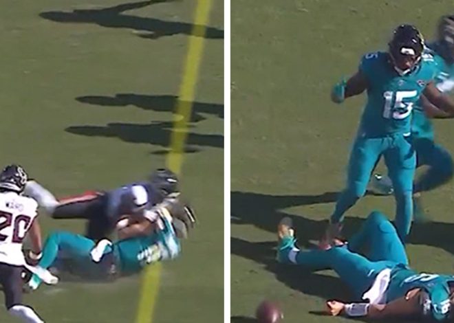 Jaguars QB Trevor Lawrence Leveled By Vicious Late Hit, Brawl Breaks Out